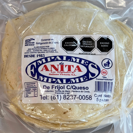 Empalmes Anita de Frijol con Queso Paq. con 5 Piezas